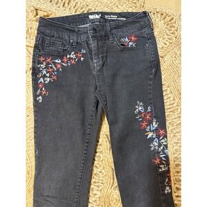 floral embroidered jeans